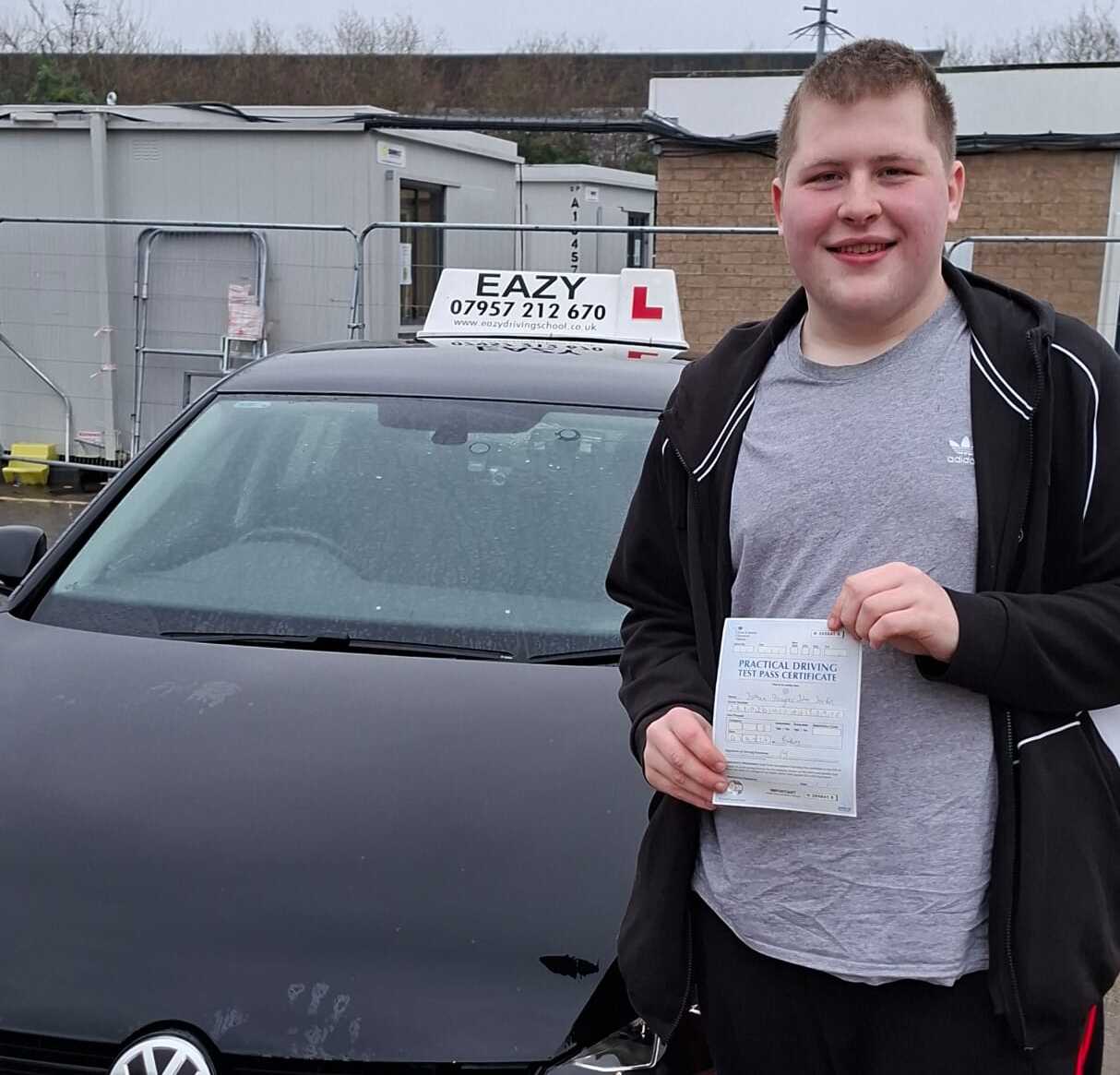 Learner celebrating driving test pass