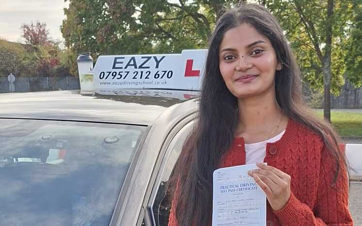 Student passing driving test