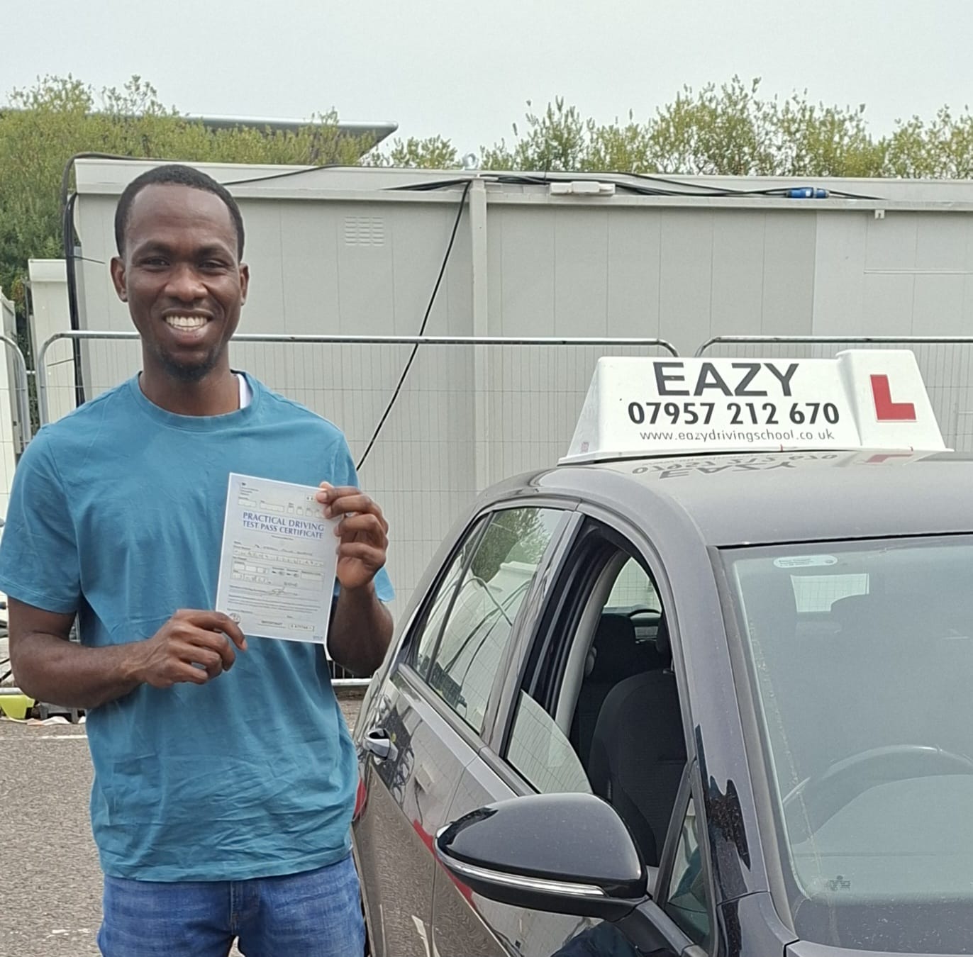 Happy student after driving test